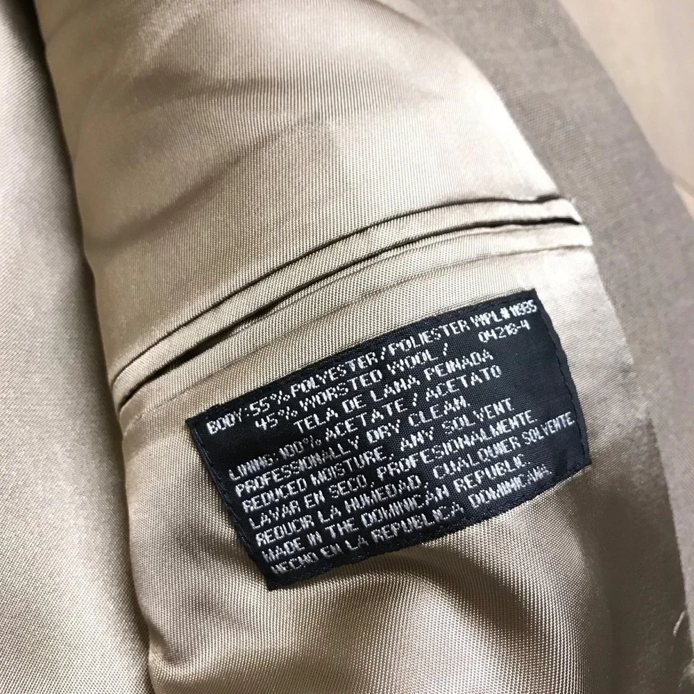 Stafford Hopsack‎ Blazer Mens Size 46L Worsted Wool Blend Brown Sport Coat NEW